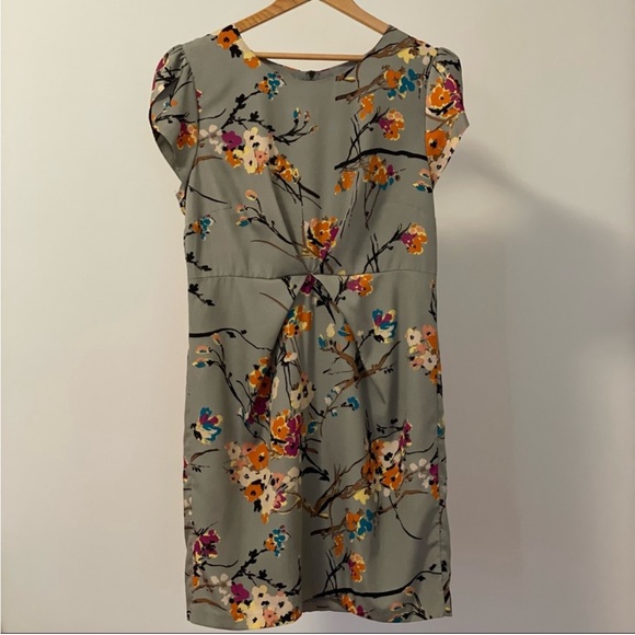 Darling Floral Print Grey Midi Dress. - Picture 1 of 4